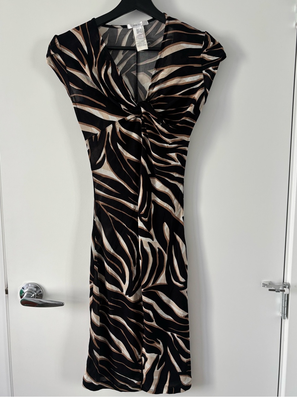 MNG SUIT - zebra sheer bodycon dress XS